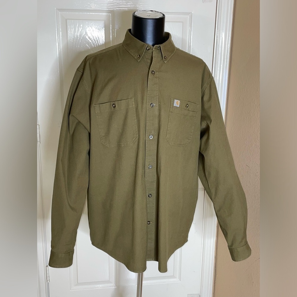 Carhartt Rugged Flex Relaxed Fit Canvas Long Sleeve Shirt 2XL Midweight - Picture 5 of 8